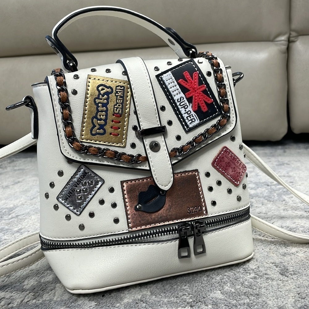 Tokyo Japan Boutique Fashion Backpack Convertible Shoulder Bag Sling Patches